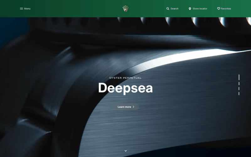Rolex Landing Page Example