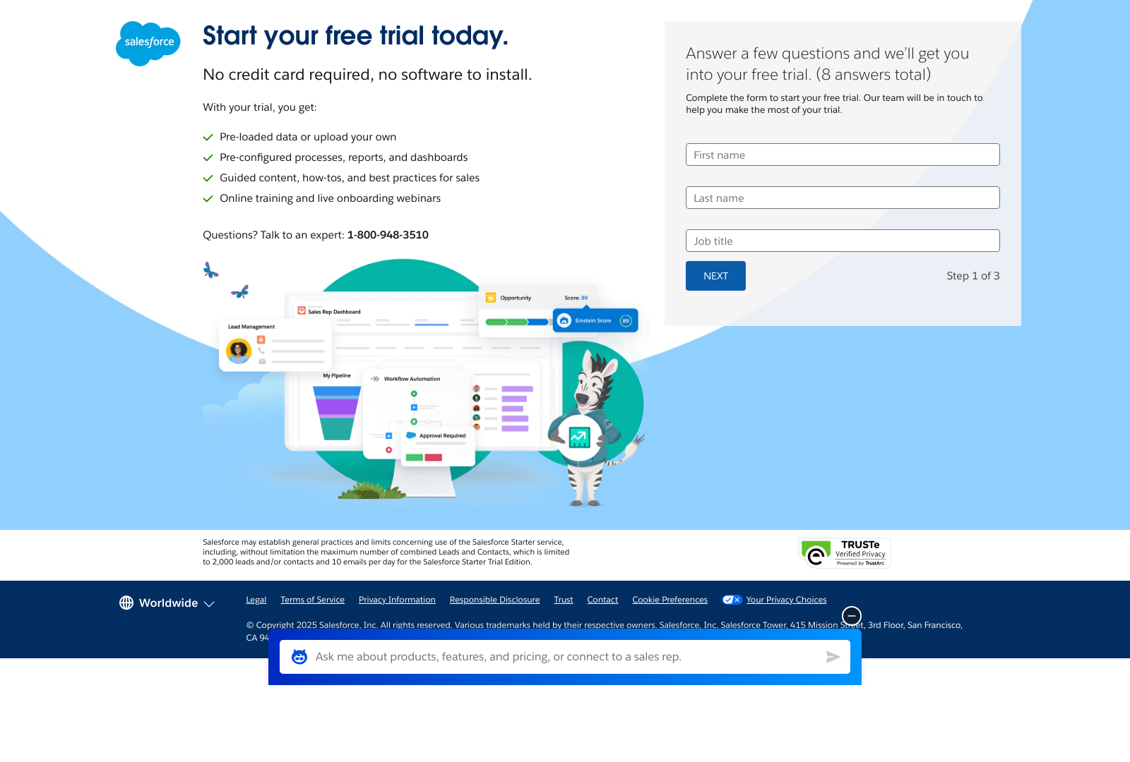 Salesforce Signup Landing Page Example