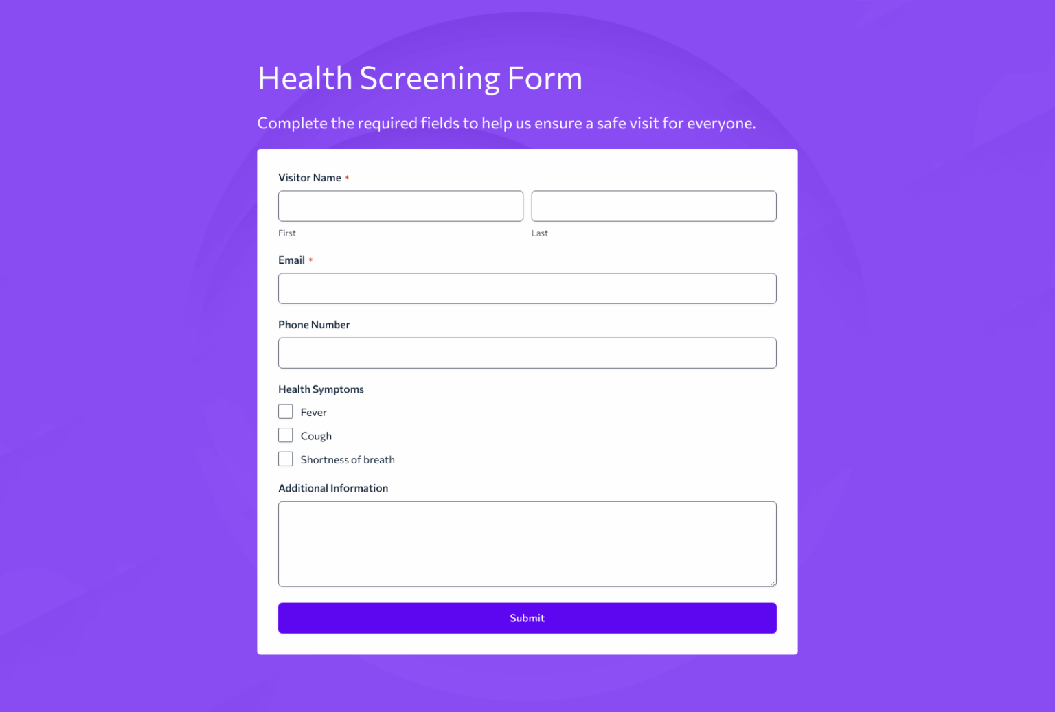 Screening Form Template – Woorise