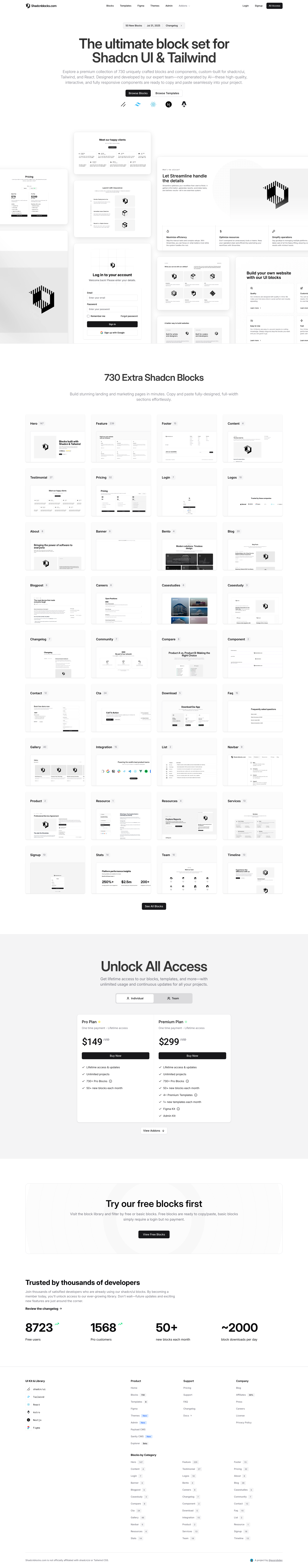 ShadCN Blocks Landing Page Example