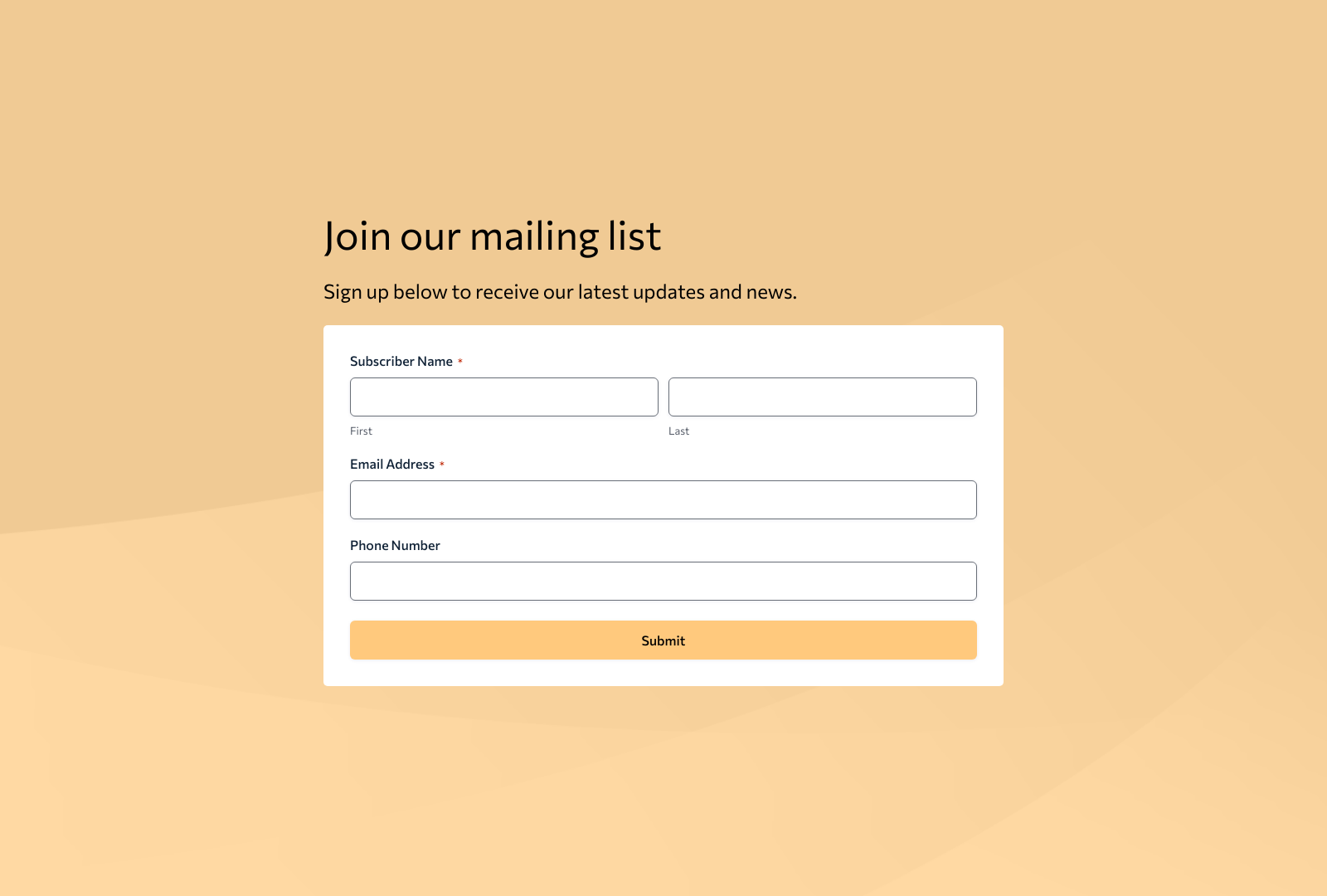 Screenshot of Sign Up Form Template with fields for name, email, and submit button.