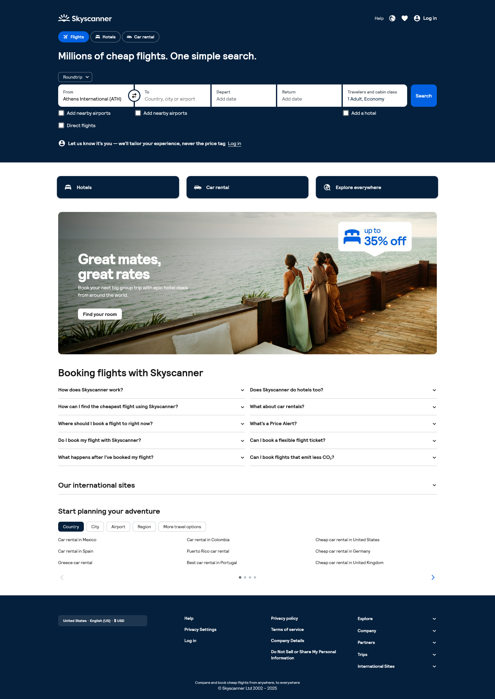 Skyscanner Landing Page Example – Woorise