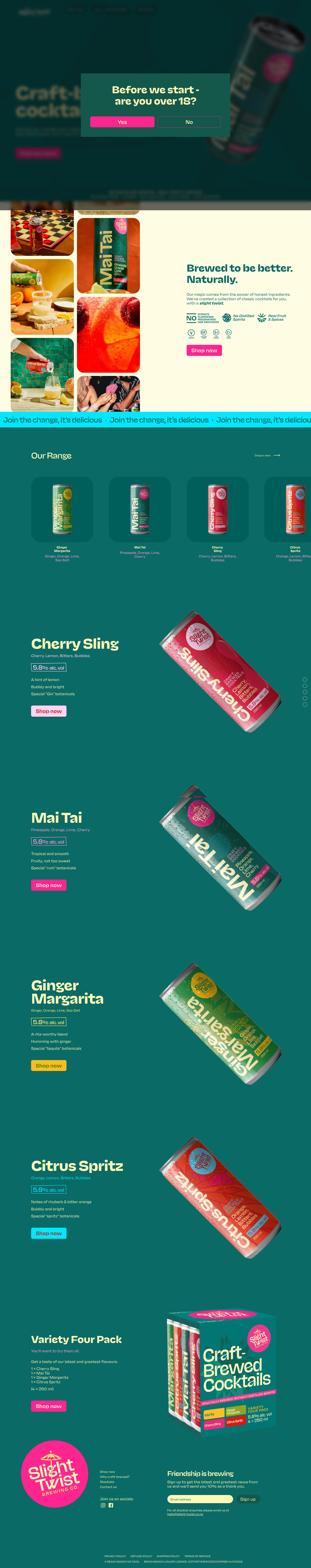 Slight Twist Landing Page Example