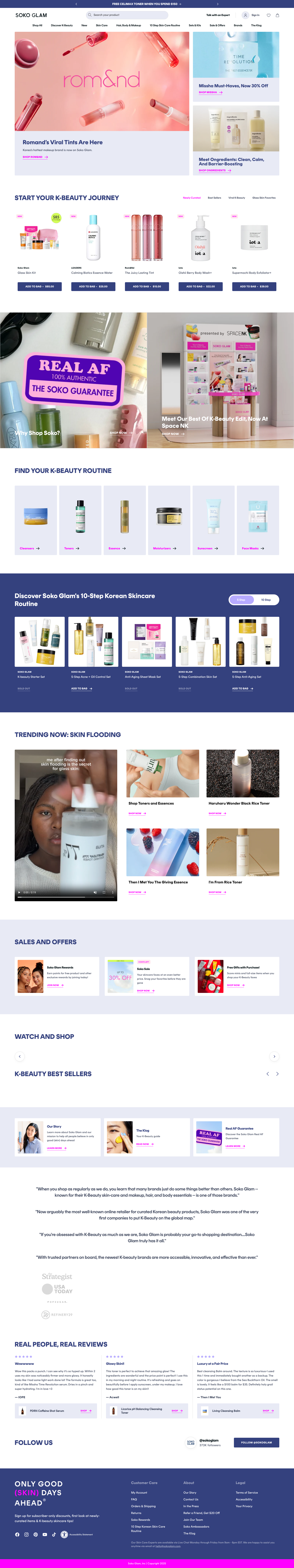 Soko Glam Landing Page Example