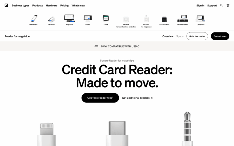 Square Landing Page Example