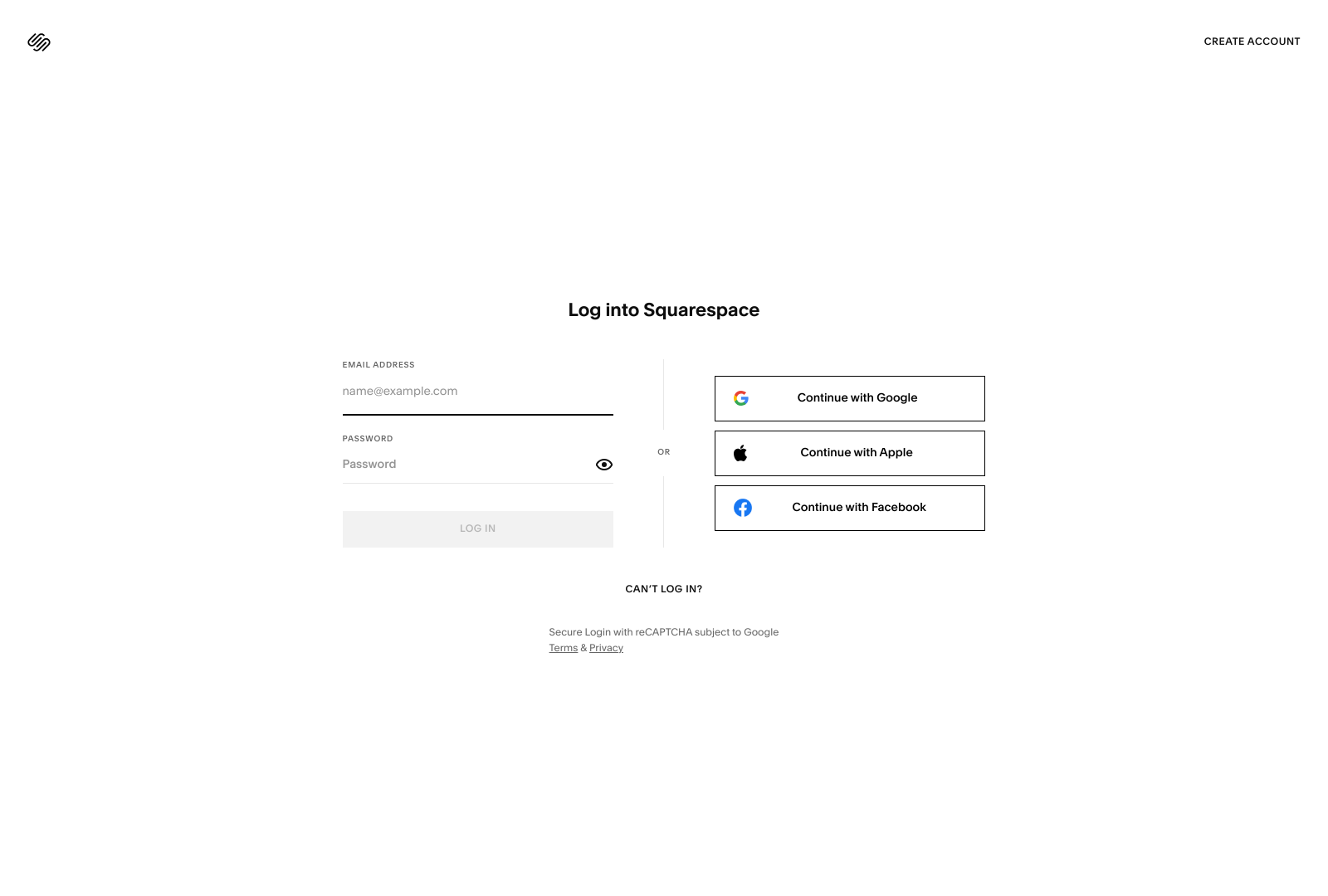 Squarespace Signup Landing Page Example
