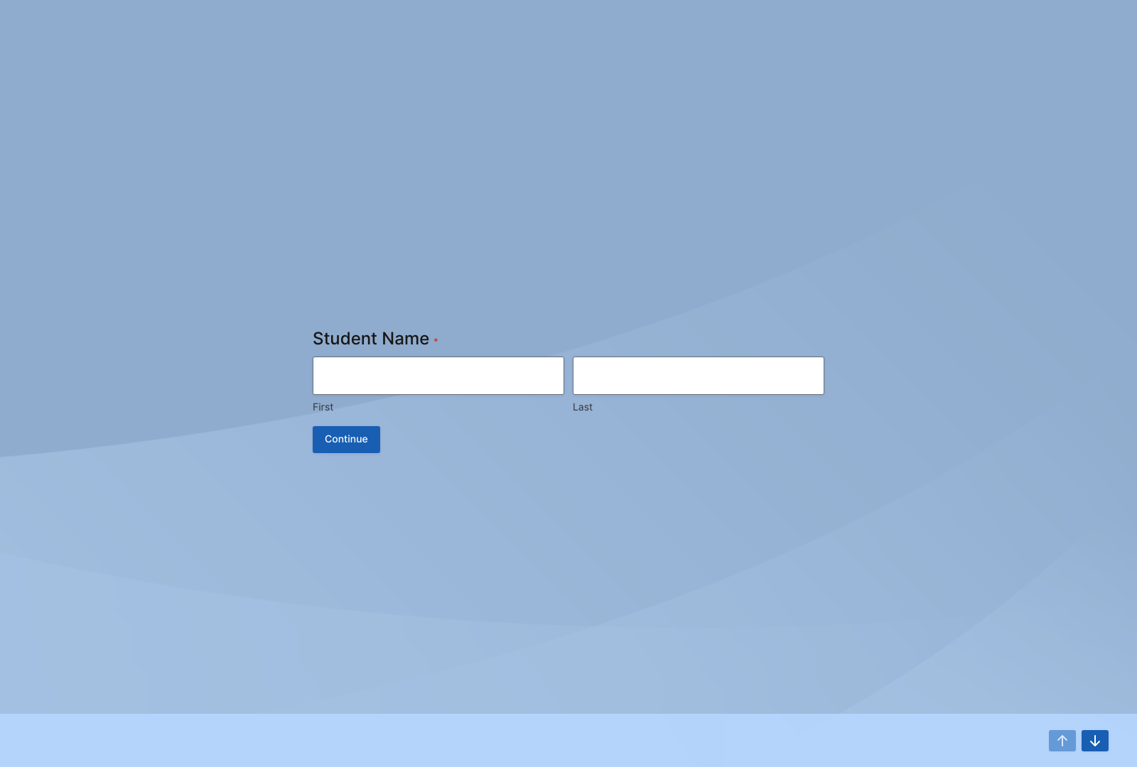 Student Questionnaire Form Template showing input fields and submit button for student feedback collection.