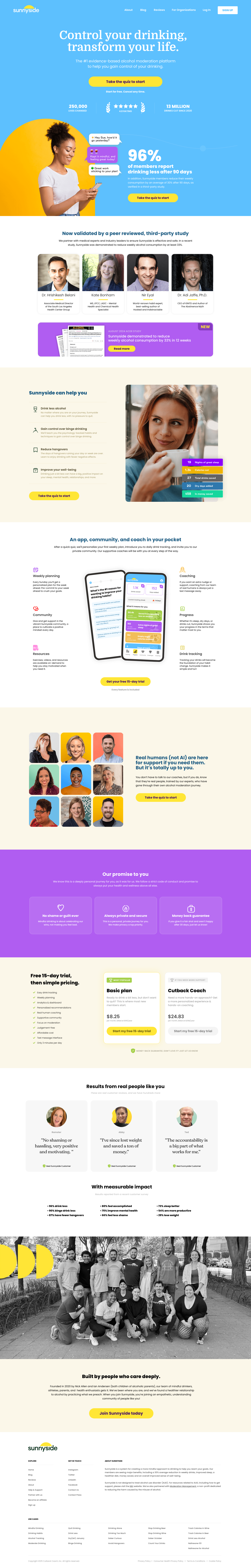 Sunnyside Landing Page Example