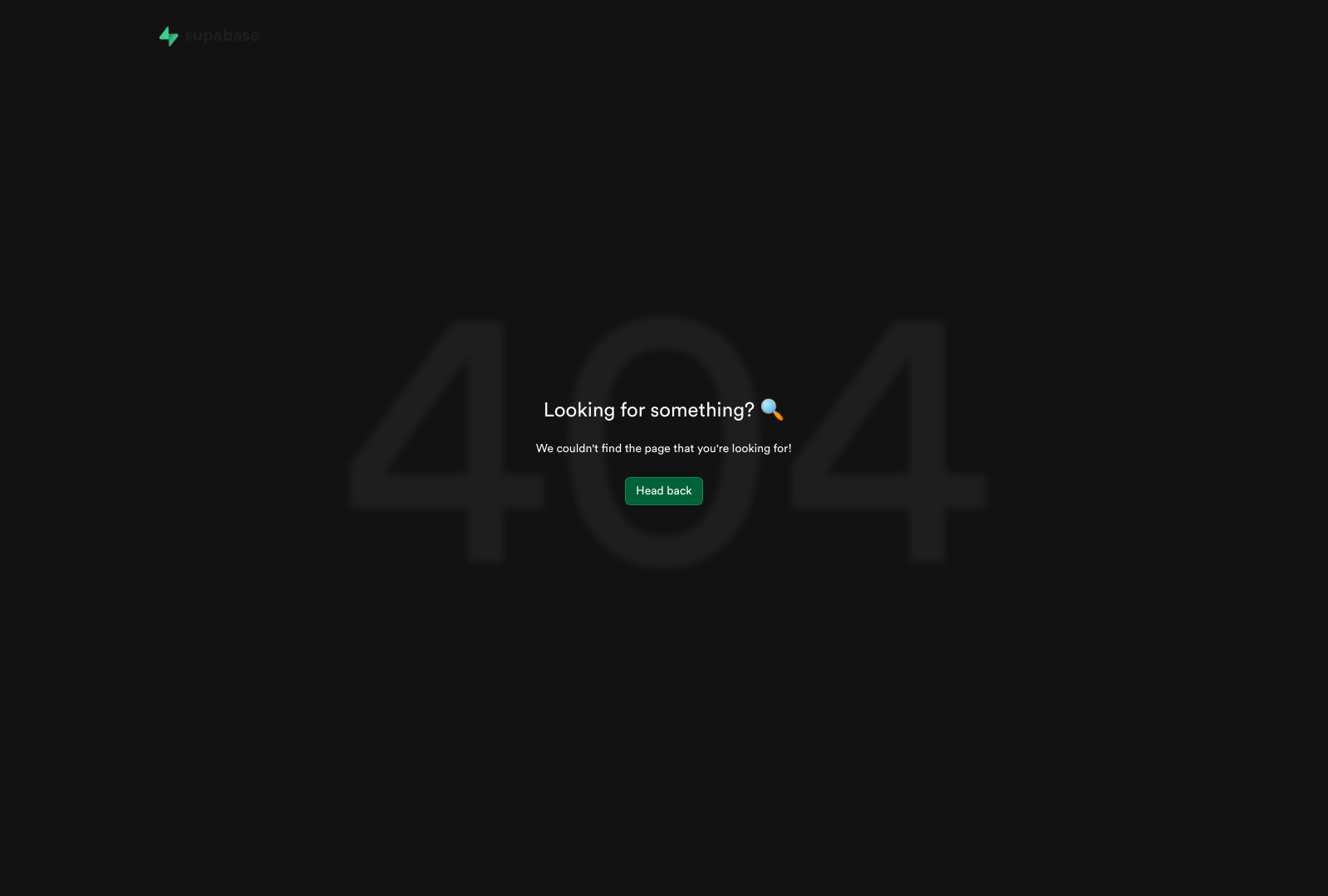 Supabase 404 Not Found Landing Page Example
