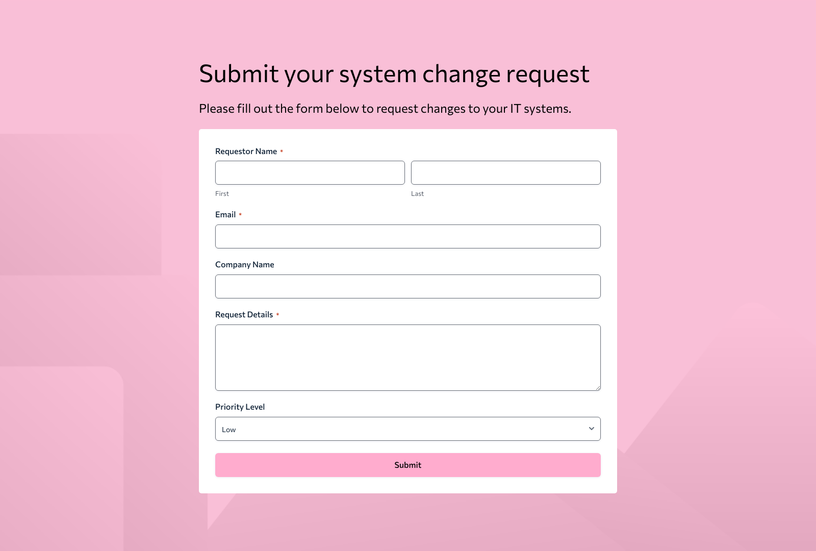 Systems Request Form Template – Woorise