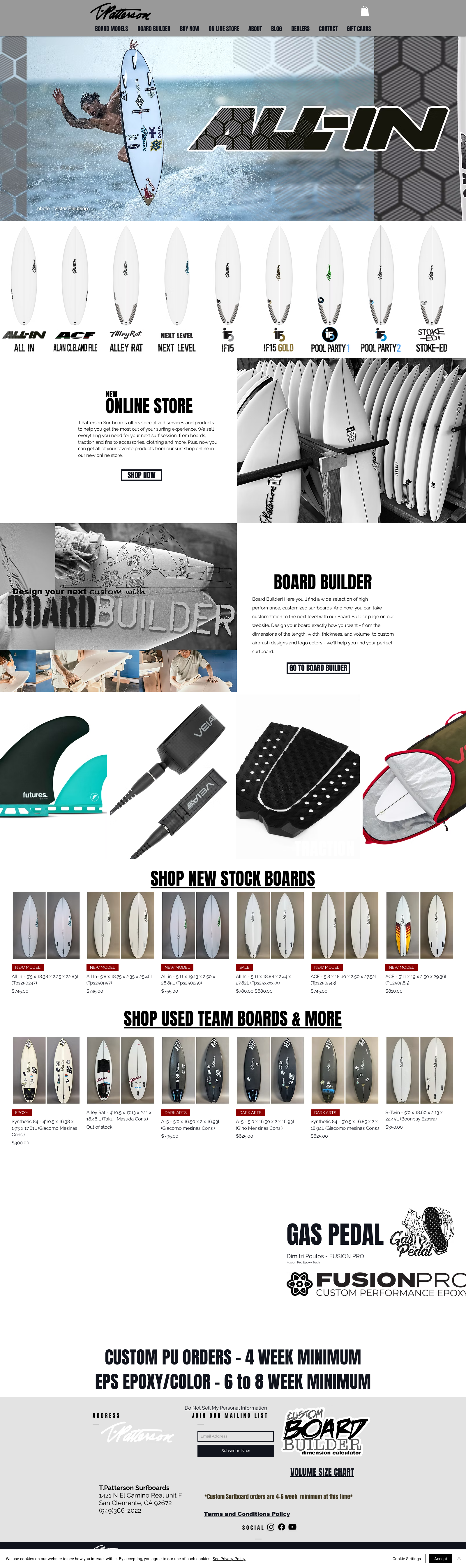 TPatterson Surfboards Landing Page Example