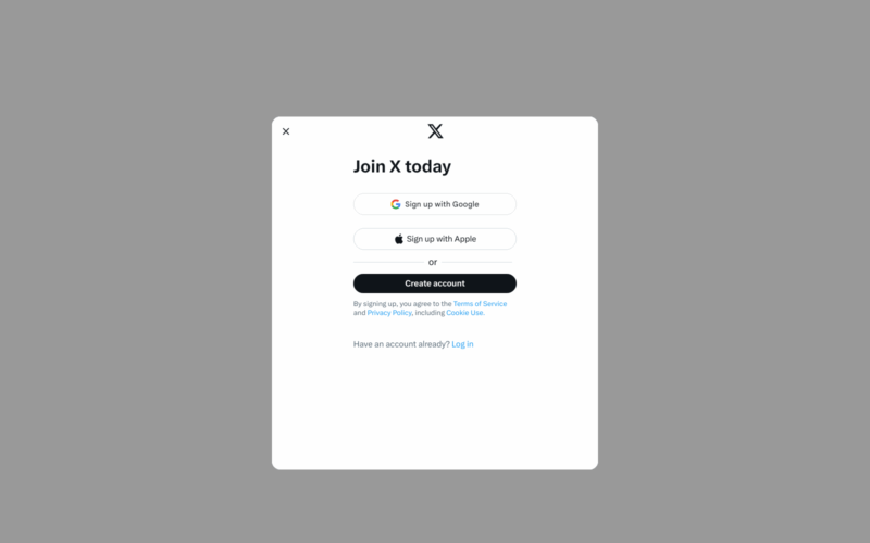 Twitter Signup Landing Page Example