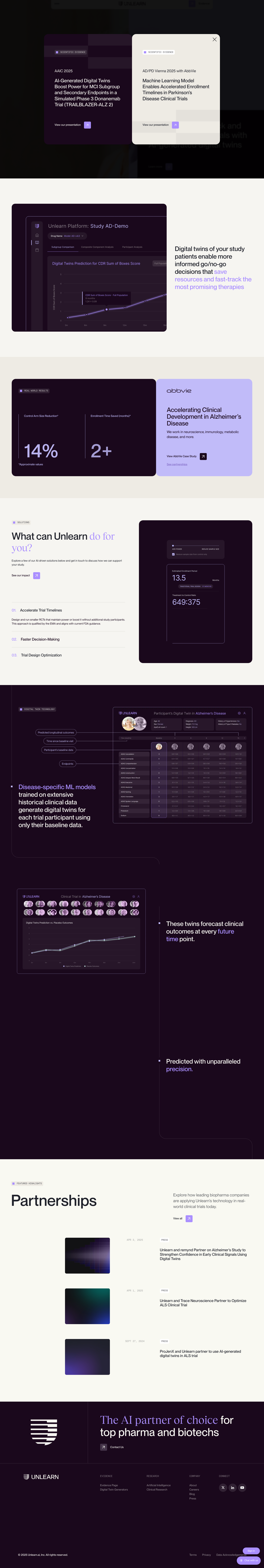 Unlearn.AI Landing Page Example