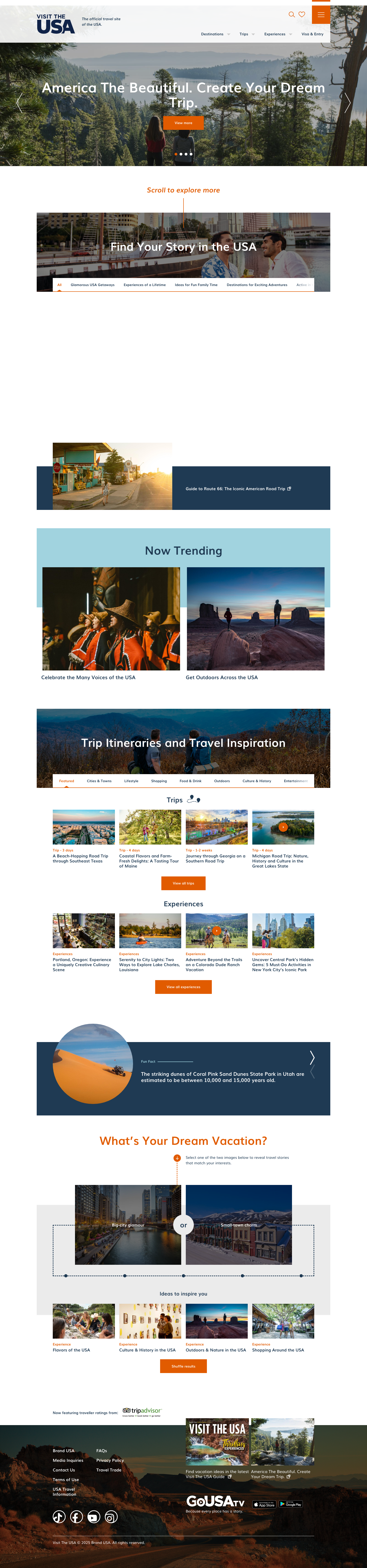 Visit The USA Landing Page Example