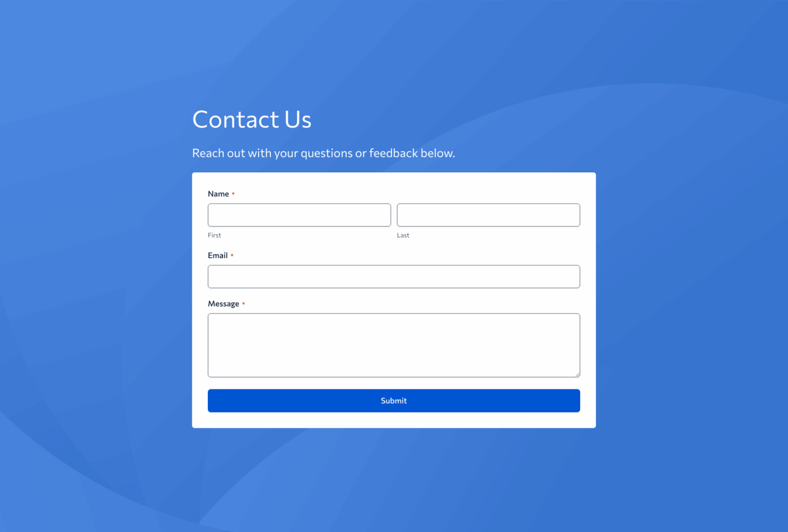 Website Contact Form Template – Woorise