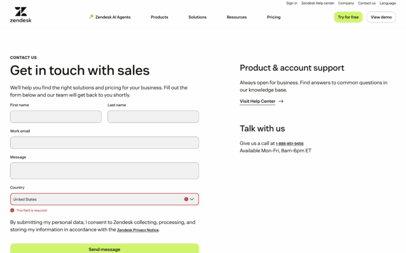 Zendesk Contact
