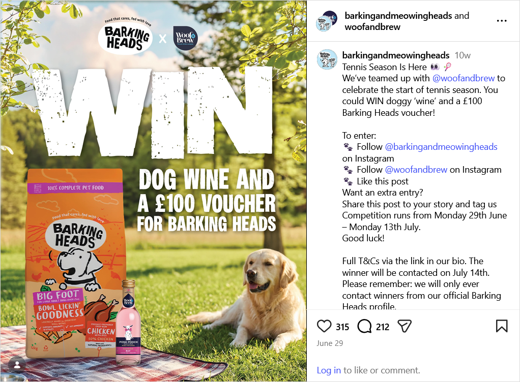 barking heads woof and brew instagram giveaway